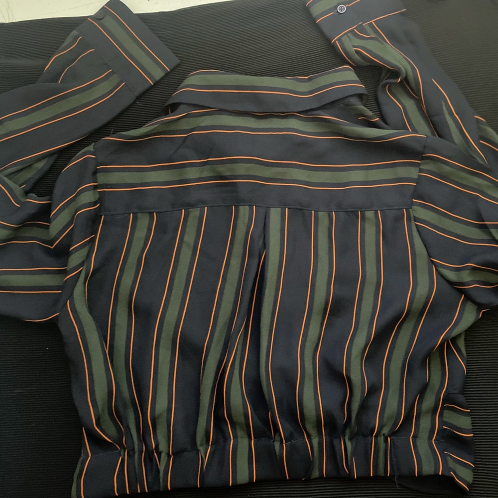 Striped crop top Blouse women’s size small S - Picture 11 of 11